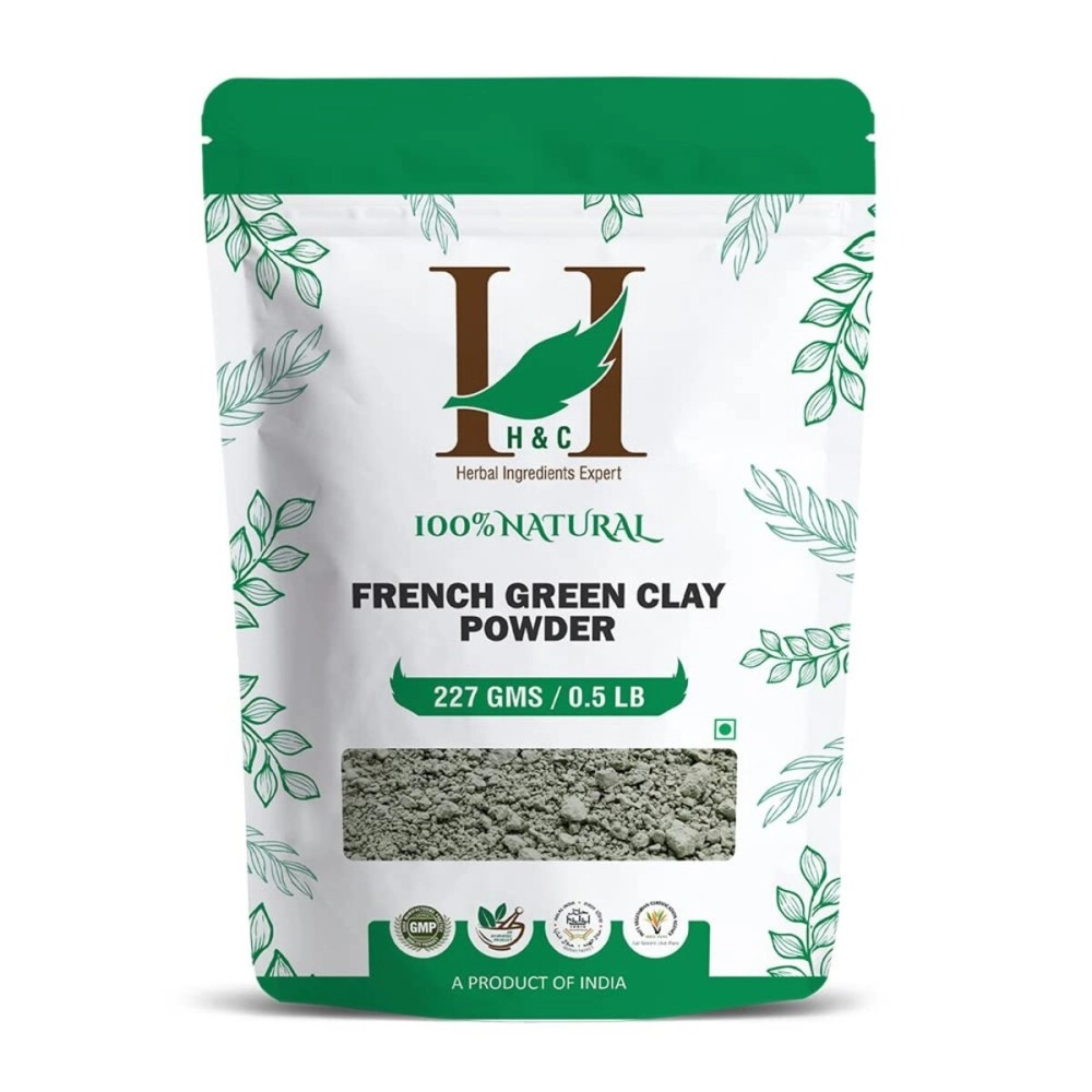 H&C French Green Clay Powder - 227 Grams | for Cleanse and Detoxify Your Skin