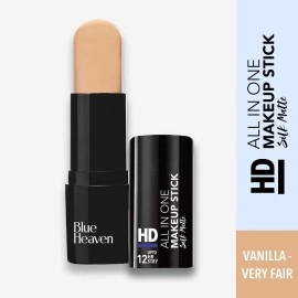 Blue Heaven HD All In One Makeup Stick, Silk Matte - Medium,101, Vanilla-Very Fair, All, 10gm