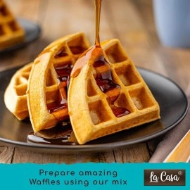 La Casa French Vanilla + Chocolate + Red Velvet Belgian Waffle Mix | Combo Pack of 3 | Pancake Mix | Multigrain | Vegan | Extra Crisp | 3x400g |