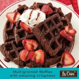 La Casa French Vanilla + Chocolate + Red Velvet Belgian Waffle Mix | Combo Pack of 3 | Pancake Mix | Multigrain | Vegan | Extra Crisp | 3x400g |