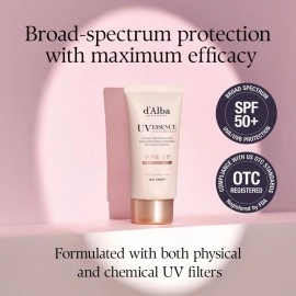 d\'alba Piedmont Italian White Truffle Waterfull Tone-up Sunscreen, pure and Vegan hybrid pink tinted moisturizer, glow and brightening sunscreen, gentle and safe use sunscreen