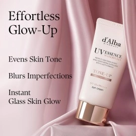 d\'alba Piedmont Italian White Truffle Waterfull Tone-up Sunscreen, pure and Vegan hybrid pink tinted moisturizer, glow and brightening sunscreen, gentle and safe use sunscreen