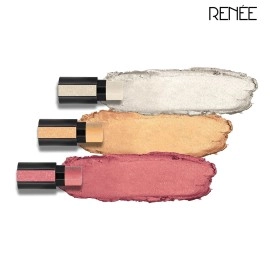 RENEE Fab 3 in 1 Highlighter For Face Makeup, Enriched with vitamin E, 4.5g - Long-lasting - Pearl Finish - Non-oily & Non-sticky 3 Shades in 1 Stick