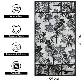 Yellow Weaves Combo of Fridge Top Cover,1 Handle Covers 4 Fridge Mats Color Black Grey, 6 Piece set