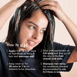 Nat Habit - Back To Natural Secrets Everyday 5-Oil Hibiscus Fresh Hair Mask for Growth, Hairfall Control & Smoothening For Dry, Frizzy Hair Treatment, 19 Herbs, Castor, Coconut, Argan,40g (Pack Of 3)