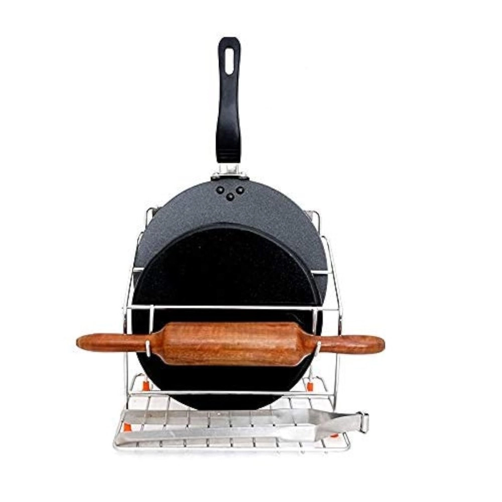 CR18 COLLECTION Chakla Belan and Tawa Stand for Kitchen 100% RustFree Stainless Steel Rolling Pin Board Holder Wall Mount Stand 4 in1 Holder, Floating Shelves, Floating Shelf