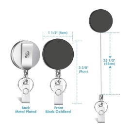 Kidultz Aluminium Premium ID Card Vertical Holder with Rope & Retractable Metal YoYo - Assorted Colour (1 Set - 1 ID Holder, 1 Rope, 1 Hook & 1 YoYo) (Red Horizontal)