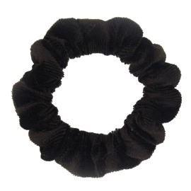 Belicia Pack of 10 Small Velvet Scrunchies for Women Hair Accessories, Mini Thin Elastic Hair Ties (Black)
