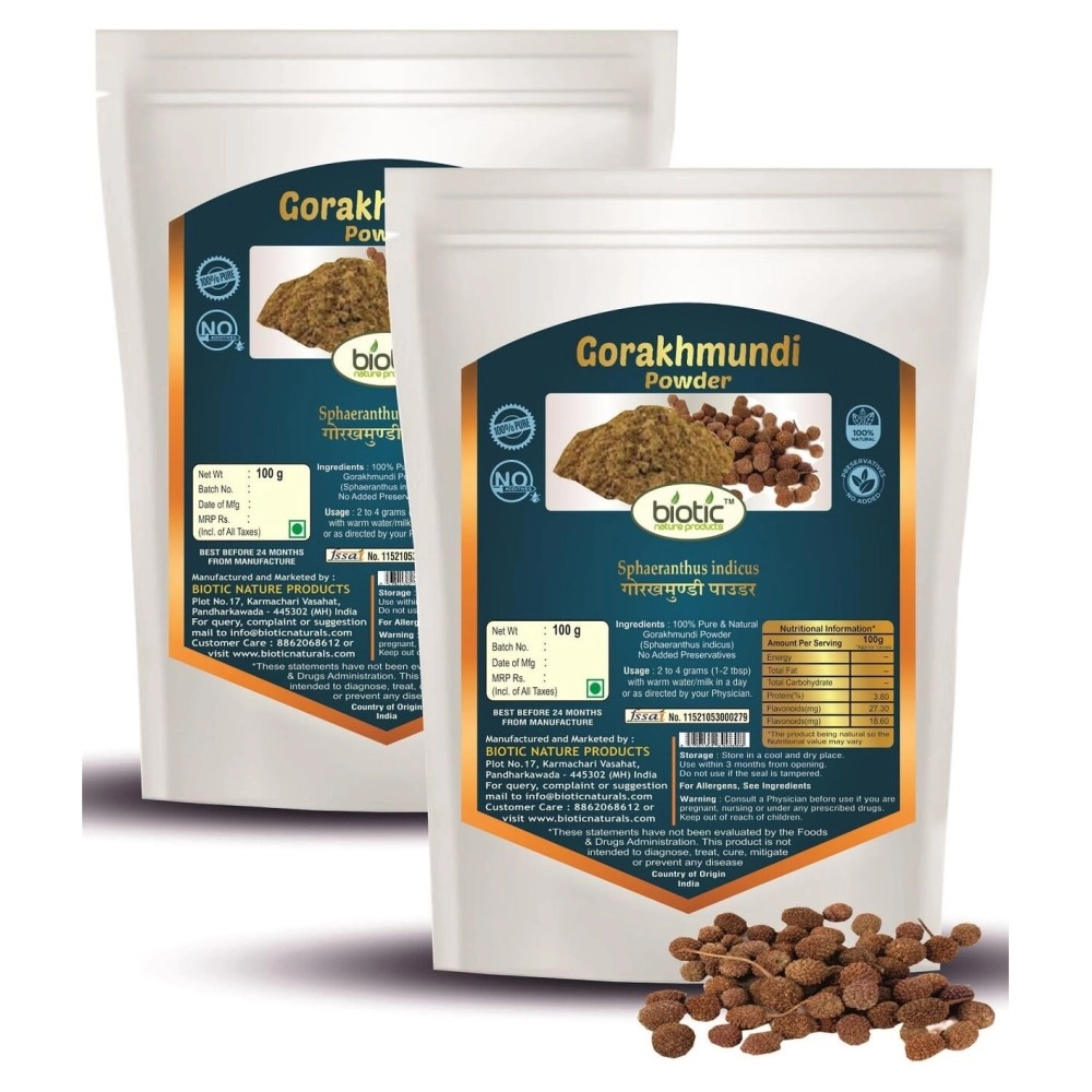 Biotic Gorakhmundi powder (Sphaeranthus Indicus) Gorakmundi Powder - Gorakh Mundi Powder - 200 gm