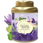 Saffron Cup Darjeeling Earl Grey Black Tea - Loose Leaf | Premium Blend with Bergamot Oil & Lavender | Naturally Uplifting & Refreshing (Airtight Double-Lid Tin)