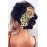 Hair Flare Artificial Peony Flower with Pearl Hair Comb Slide, Hair Juda Bun Accessories, Side Hair Pin for Girls & Women, Peach, 2216