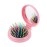 Alexvyan Light Pink Round Travel Mini Hair Comb with Make up Mirror Pocket Hair Brush Folding Hair Brush for Travel,Gift for friends, relative, lovers, sisters,mothers and yourself