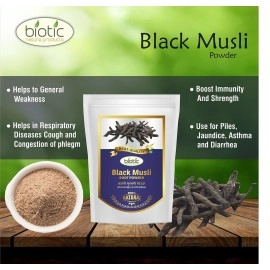 Biotic Natural Black Musli Powder - Kali Musli Powder - Curculigo orchioides - 50 gm