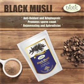 Biotic Natural Black Musli Powder - Kali Musli Powder - Curculigo orchioides - 50 gm