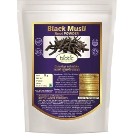 Biotic Natural Black Musli Powder - Kali Musli Powder - Curculigo orchioides - 50 gm