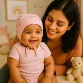 CUTE LANDINGS 0-3/3-6/6-9/9-12/12-18 & 18-24 Months New Born Baby Girls & Boys Finest Hosiery Cotton Double Layer Knot Caps Set/Infant/Hat/Toppi/Kan Topi/Clothes (Pack of 3) Multicolour