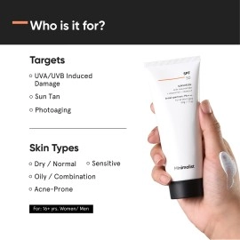 Minimalist Sunscreen SPF 50 PA++++ | Clinically Tested in US (In-Vivo) | Lightweight with Niacinamide| No White Cast | Broad Spectrum Face Sunscreen | For Women & Men