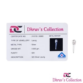 DHRUVS COLLECTION BIS Hallmarked 925 Pure Silver Laung/Cloves for Home Decor, Pooja, Gift Purpose & Donation