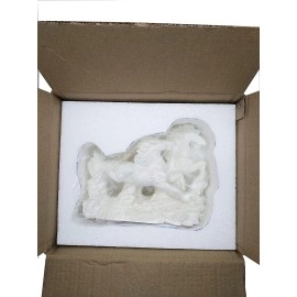 TREEMAISON Vastu White Horse Statue | Two Running Horses for Success & Good Luck | Feng Shui Positive Energy Decor | Perfect for Business Growth | Decorative Sculpture for Home & Office