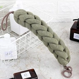 ELECSA? Stretchable Long Braided Back Scrub Scrubber Exfoliating Loofah Bath Multicolored Pack Of 5