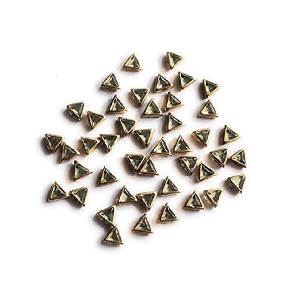 Pmw - Kundan Stones beeds - White Colour - Triangle Shape 3 mm - 500 Pices