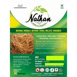 NATHAN HERBALS & ORGANICS NH Khus Root / Vettiver / Vetiveria Zizanioides - 100 Grams