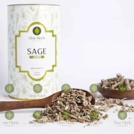 One Herb - Sage Leaves Tea 100 grams, Helps Ease Menopause Symptoms, Improves Blood Sugar, Promotes Oral Health, Caffeine Free, Herbal Tea