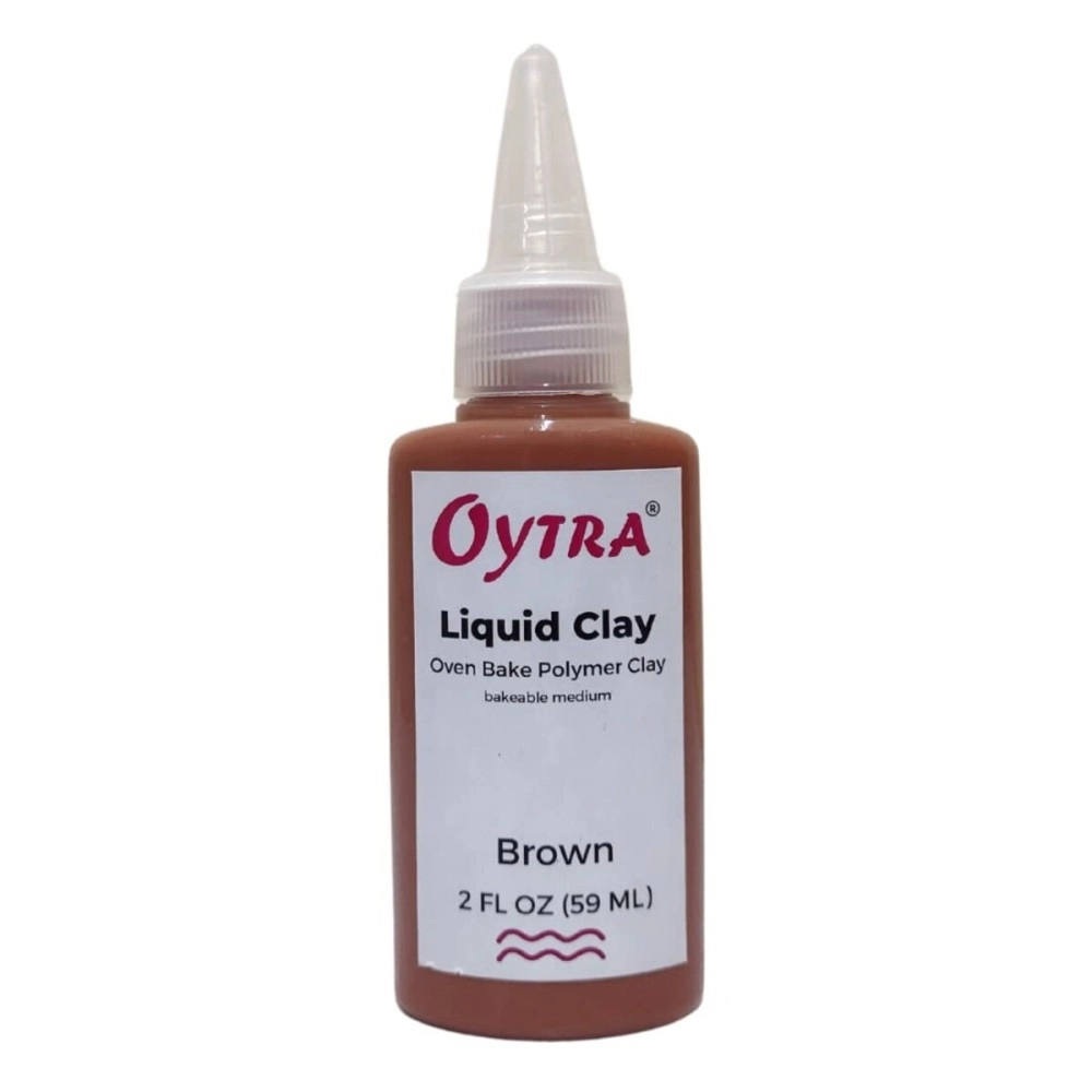 Oytra 60 ml Liquid Polymer Oven Bake Clay for Jewelry Making and Clay Softener and Art Craft DIY (Brown)