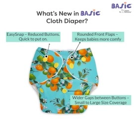 SuperBottoms BASIC EASY - Pack of 2 | 2 Cloth diaper+2 inserts- Freesize Adjustable, Washable and Reusable Cloth Diaper for babies 0-3 Years | - Assorted 2