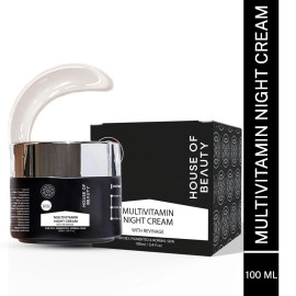 HOUSE OF BEAUTY Multivitamin Nourish Night Face Cream with Revinage For Skin Glow, Winkles & Fine Lines, Suitable For Dry, Normal & Sensitive Skin Types |Natural retinol (100 ml) Pack of 1