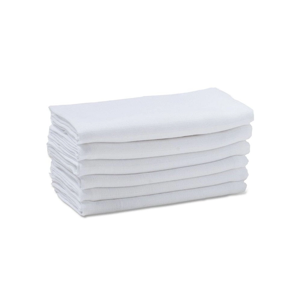 Mothers Choice White Muslin Cloth Square Plane Nappies/Reusable Washable Cotton Diapers for New Born Baby Boy and Baby Girl, 60 X 60 CM - Pack of 6