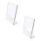 BUZZ COOL Acrylic Display stand | Clear Acrylic L-Shape Table Display | Label Price Tag Name Card QR Code Menu Card Holder | For School Office Counter Restaurant Supermarket (6 x 4 inch inch, 2 Pcs)