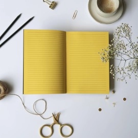 XI Manifestation Notebook - A5 Size, 128 Pages, 120 GSM Yellow Paper, Black Cover, Perfect Binding - Ideal for Goal Setting, Journaling, Affirmations, and Creative Writing