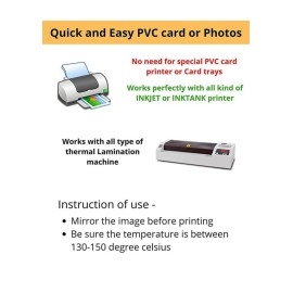True-Ally Premium MATTE Finish PVC Lamination Dragon Sheet A4 Size 800 Micron for PVC Aadhar , Photos, ID card (Set of 5 Cores and 10 Overlays)