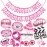 Wobbox First Tooth Photo Booth Party Props (13 Pcs) with I Got My 1st Tooth Check Pattern Bunting Banner, Pink Colour Stylish Font, First Tooth Decoration, First Tooth Decoration Items for Baby