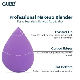 GUBB Beauty Blender For Face Makeup | Foundation Blending Beauty Sponge, Flawless for Liquid, Cream, Foundation & Powder | Makeup Sponge (Purple) - Set of 4