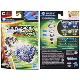 BEYBLADE Burst QuadDrive Guilty Linor L7 Spinning Top Starter Pack - Attack/Defense Type Battling Game with Launcher, Toy for Kids