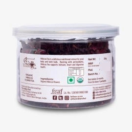 The Indian Chai - Organic Hibiscus Flower Tea for Blood Sugar and Cholesterol, Digestion, Delicious Herbal Tea, 25 grams