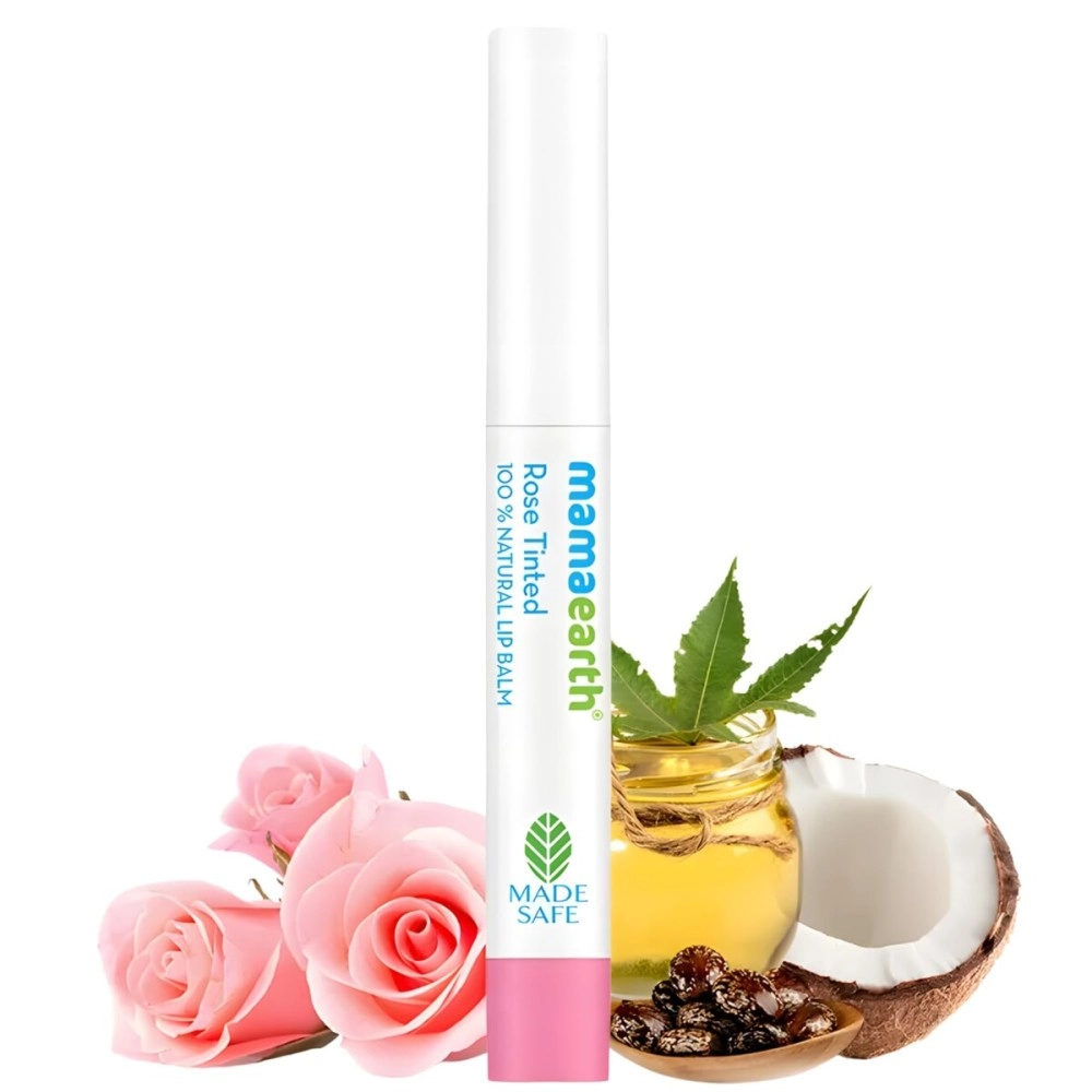 Mamaearth Rose Tinted 100% Natural Lip Balm for bright Lips, With Rose & Castor Oil For 12 Hour Moisturization - 2 g