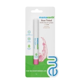 Mamaearth Rose Tinted 100% Natural Lip Balm for bright Lips, With Rose & Castor Oil For 12 Hour Moisturization - 2 g
