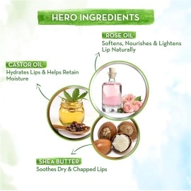 Mamaearth Rose Tinted 100% Natural Lip Balm for bright Lips, With Rose & Castor Oil For 12 Hour Moisturization - 2 g