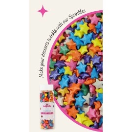 Tastycrafts Edible Star Shaped Sugar Sprinkles for Cake Decoration | Star Candy for Cake Decor | Sprinkles for Cake Decorations & Toppings | Cakes, Cupcakes, Waffles, Cookies - Gold, White Mix
