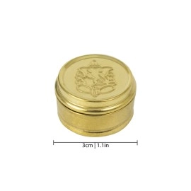 Spillbox Brass Box Pooja | Puja | Roli | Chawal | Chandan | Haldi | Kumkum Puja Box | Sindoor | Turmeric | Dabbi | Dibbi | Dhani | Dani Lid Holder -Small Dabbi (3)