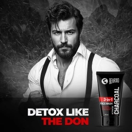 Beardo DETAN & CHARCOAL Face Wash for Men (100ml x 2) | Facewash Combo that Removes Dirt & Reduces Tan | Goodness of Activated Charcoal & Coffee along with Aloe Vera provides Moisturization to Men\'s