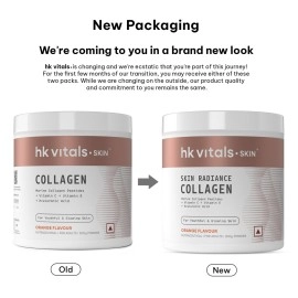 HealthKart HK Vitals Skin Radiance Collagen Powder, Marine Collagen (Orange, 200 g), Collagen Supplements for Women & Men with Biotin, Vitamin C, E, Sodium Hyaluronate, for Healthy Skin, Hair & Nails