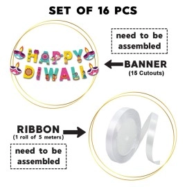 FestikoHappy Diwali Banner Party Decoration Supply,Diwali Themes Party Favors for Party Decoration (Banner)