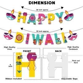 FestikoHappy Diwali Banner Party Decoration Supply,Diwali Themes Party Favors for Party Decoration (Banner)