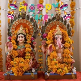 FestikoHappy Diwali Banner Party Decoration Supply,Diwali Themes Party Favors for Party Decoration (Banner)