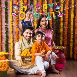 FestikoHappy Diwali Banner Party Decoration Supply,Diwali Themes Party Favors for Party Decoration (Banner)