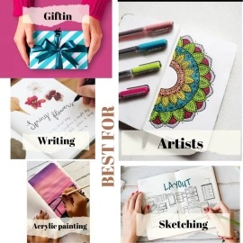 CRAFT JUNKY Hardcover Journal Notebook, Unruled Diary for Women and Men, A5 Hard Cover Journals for Writing,120Gsm Handmade Thick Paper with Fine Inner Pocket, Large (5.5 x 8.5 inches) (Rambo)